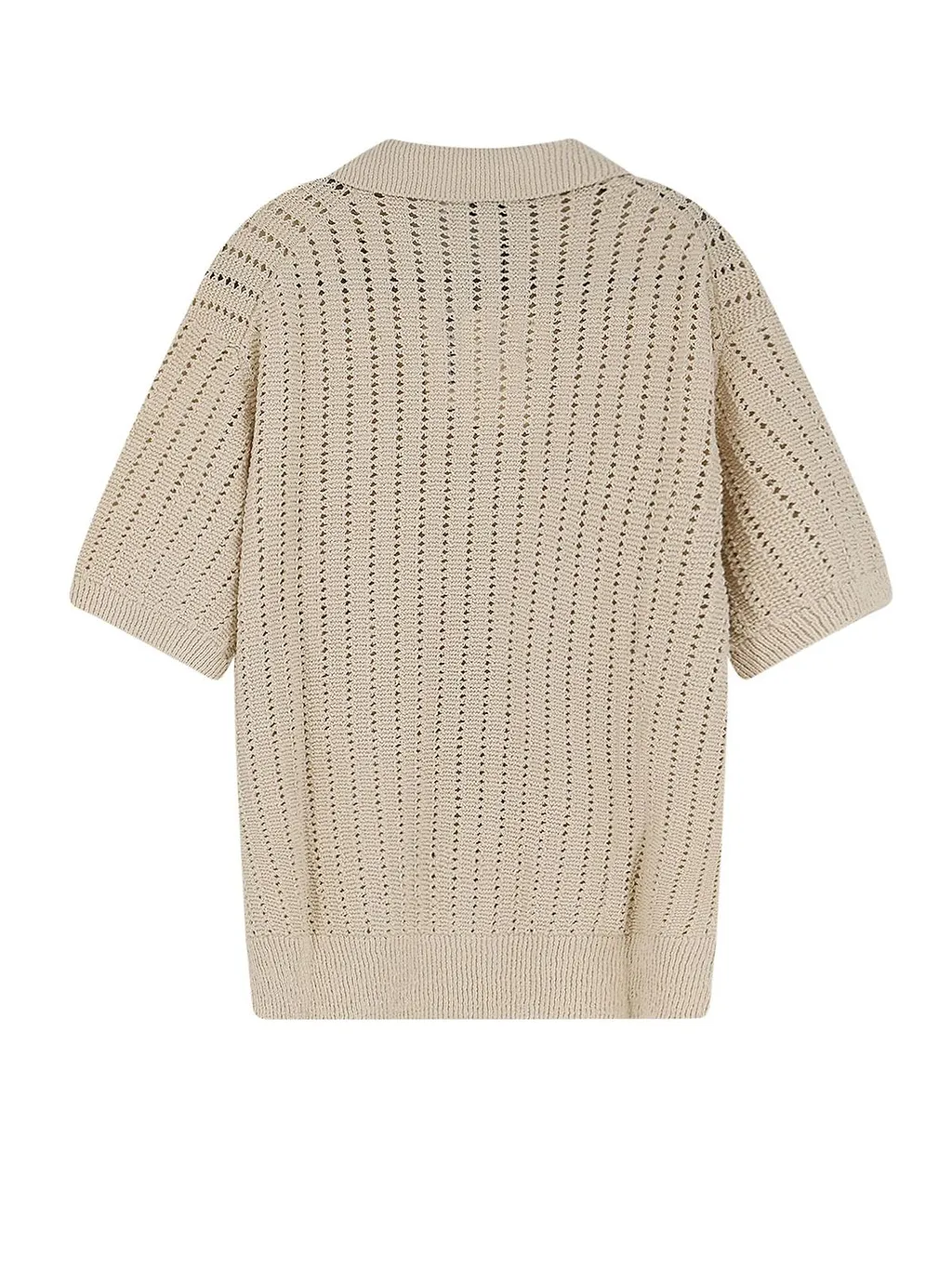 Openwork Short-Sleeve Knitted Top