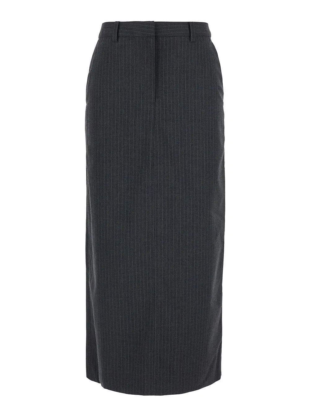 Dunst Pinstriped High-Waist Long Skirt