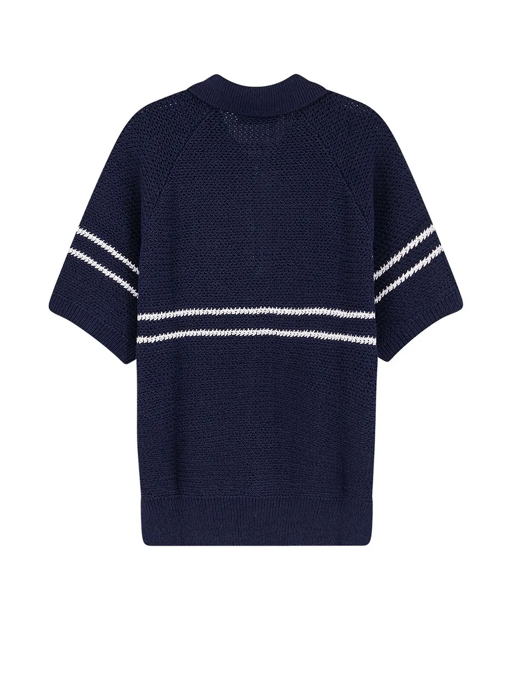 Dunst Stripe Half Zip Knitted Top
