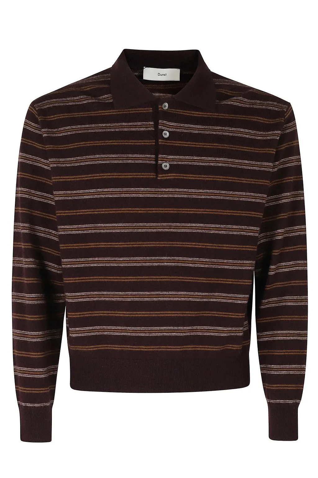 Dunst Striped Collared Knitted Sweater