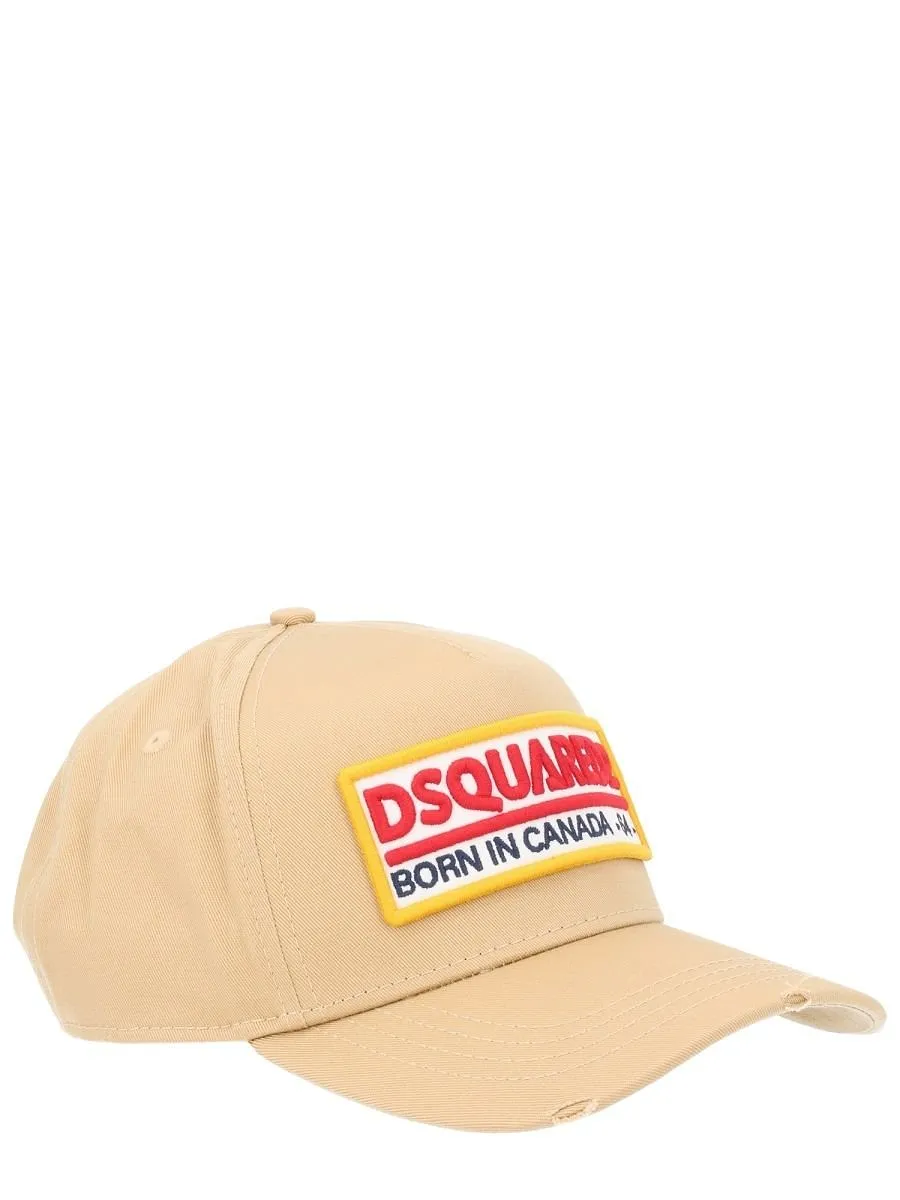 Dsquared2 Logo-Patch Distressed Baseball Cap