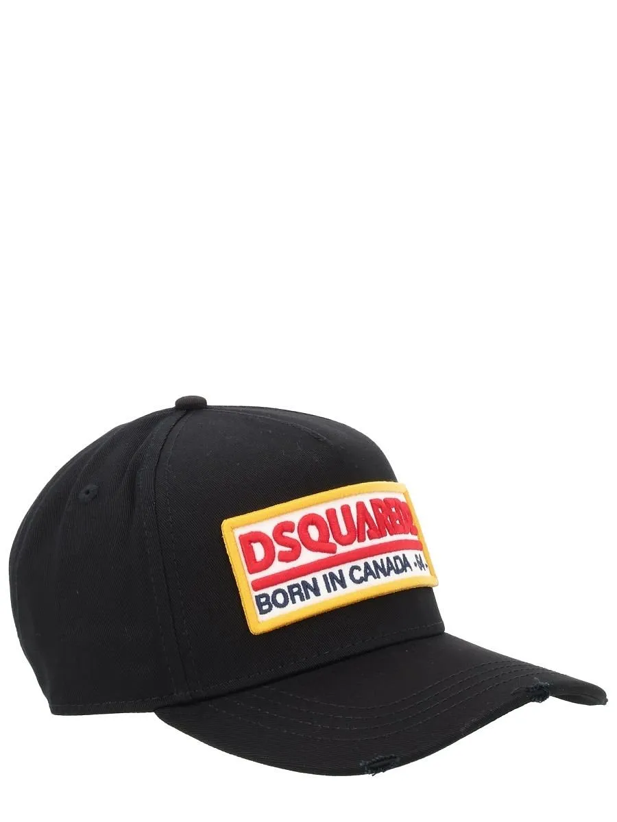 Dsquared2 Logo-Patch Distressed Baseball Cap