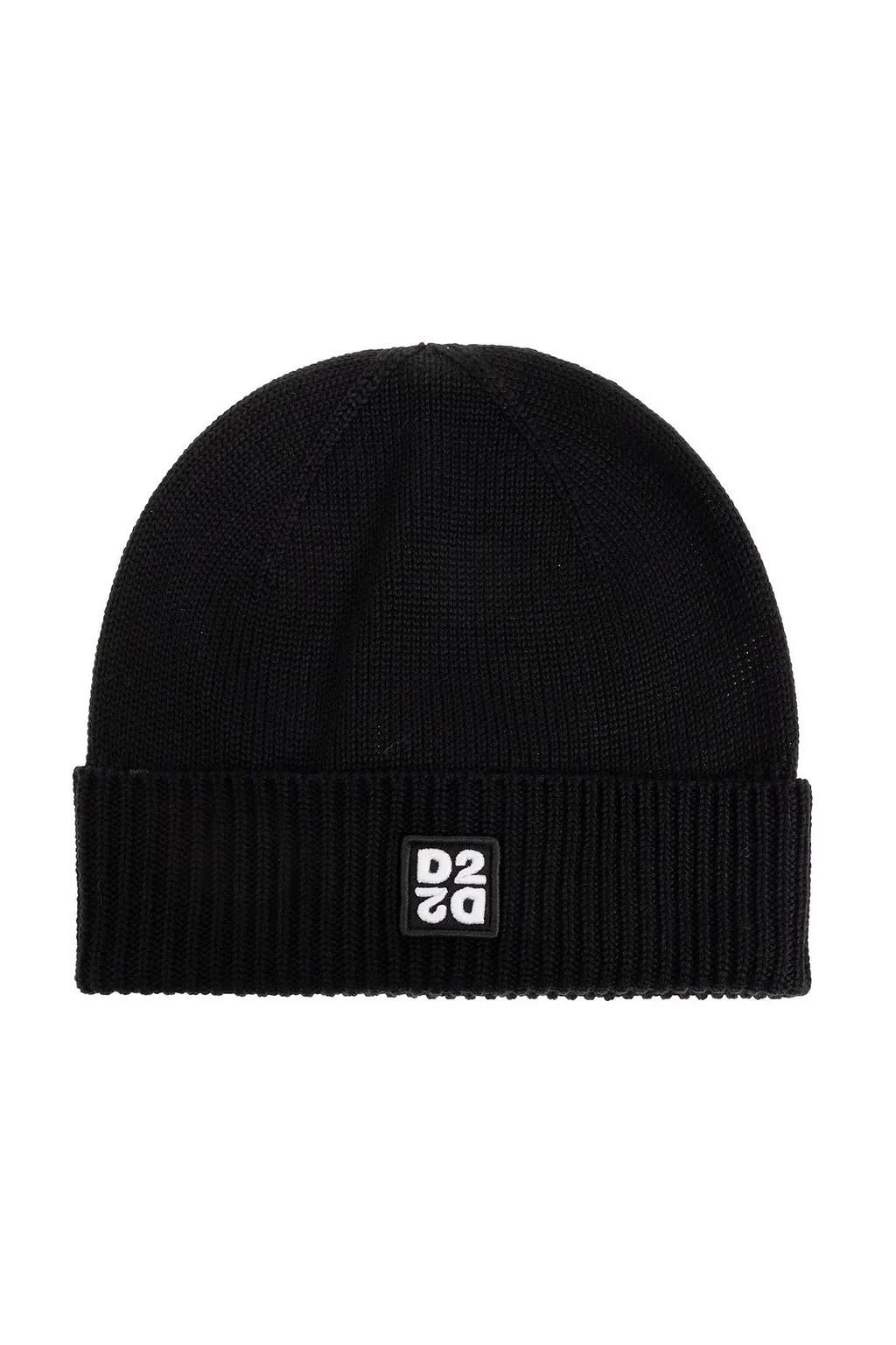 Dsquared2 Logo Patch Ribbed-Knit Beanie Scarf Set