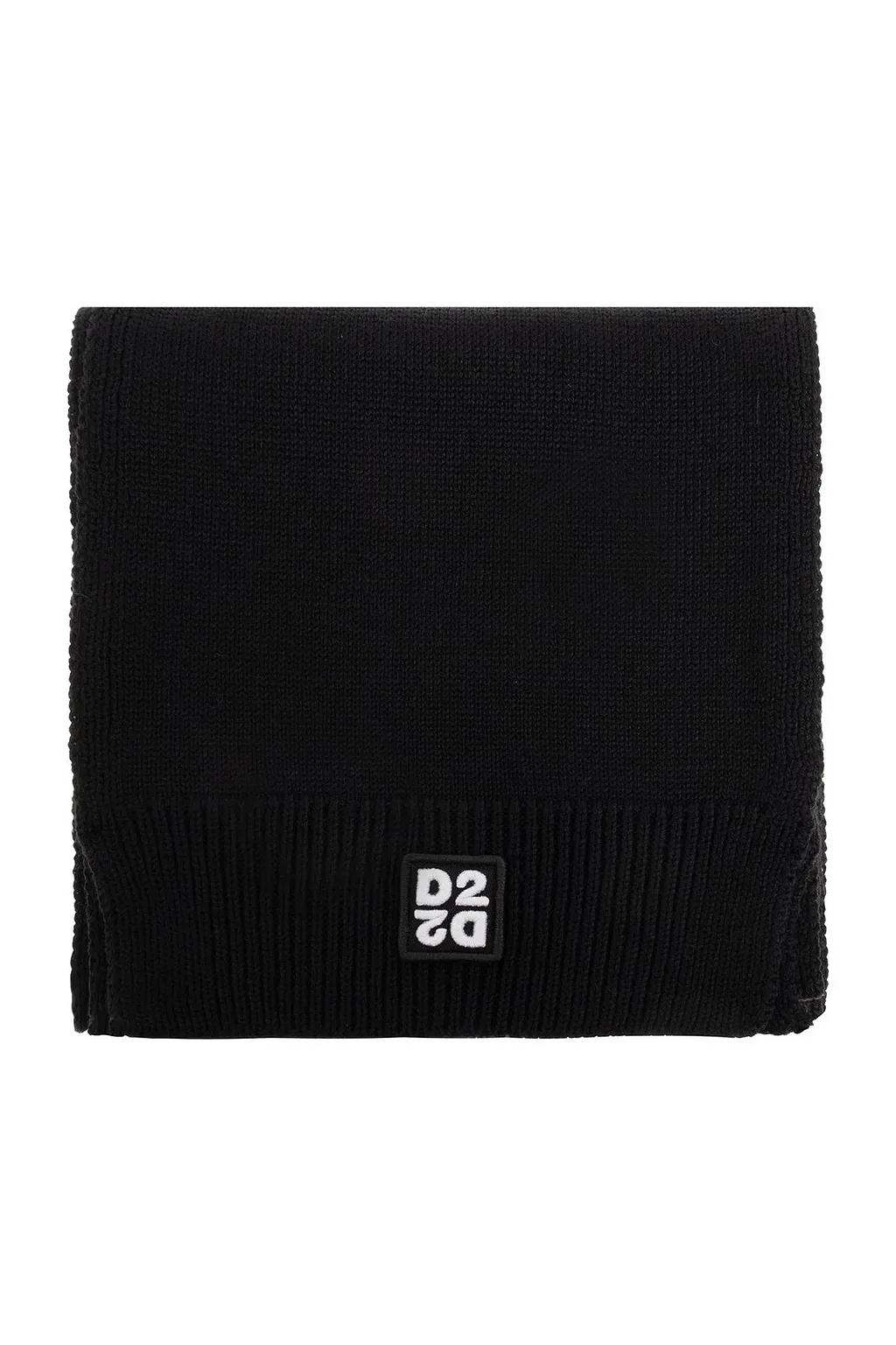Dsquared2 Logo Patch Ribbed-Knit Beanie Scarf Set