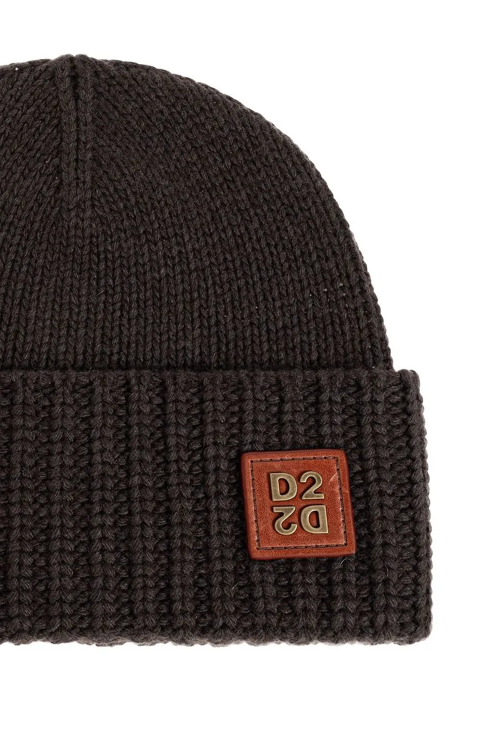 Dsquared2 Logo Patch Ribbed-Knit Beanie