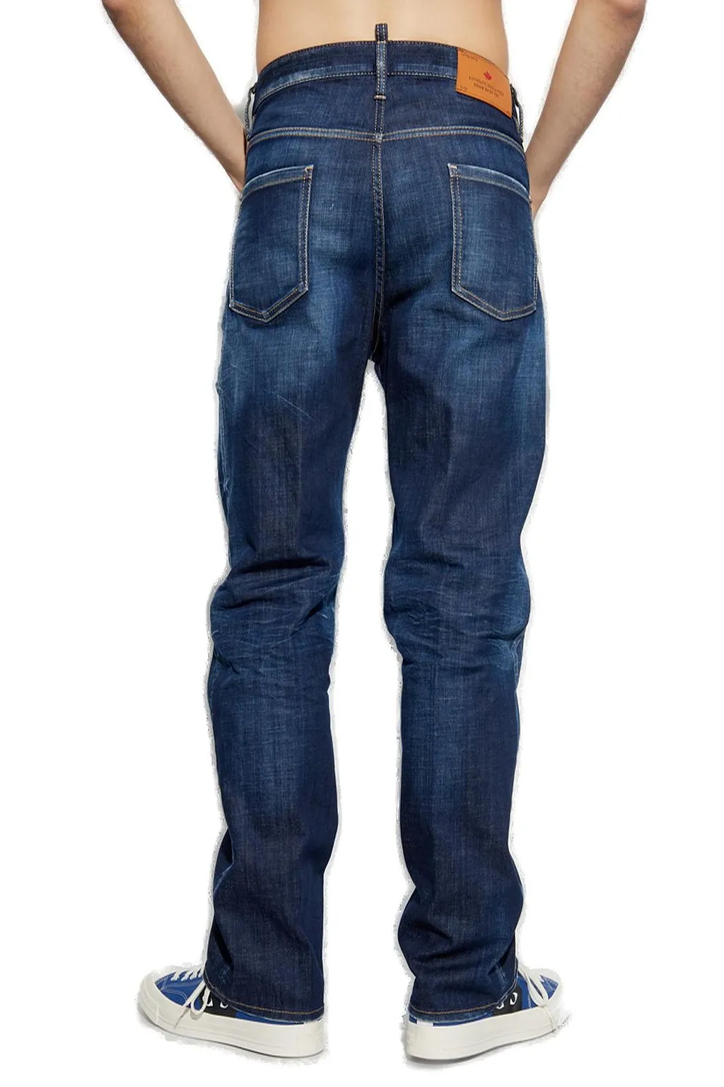 Dsquared2 Logo Patch Straight-Leg Jeans
