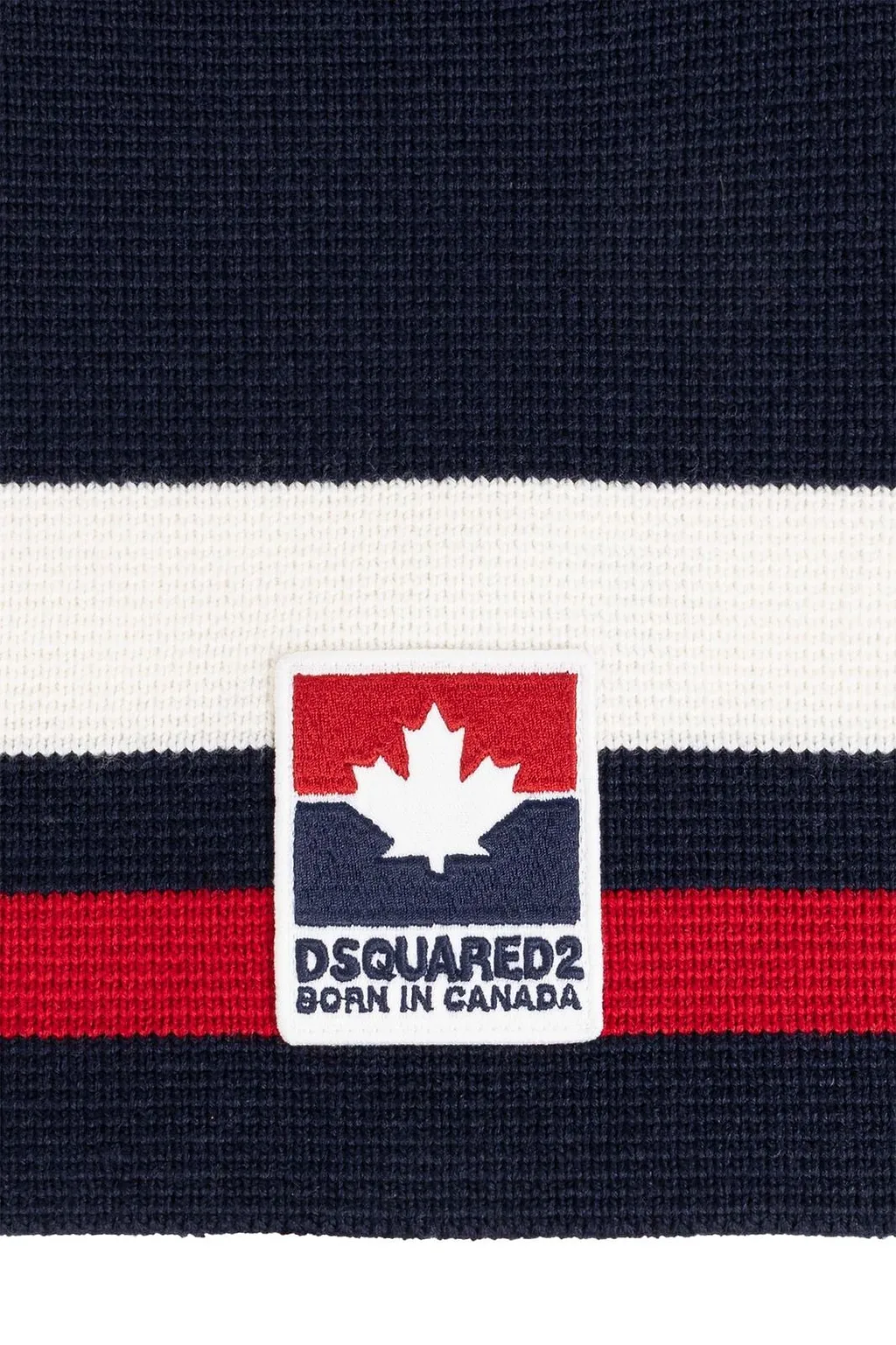 Dsquared2 Logo-Patch Striped Beanie