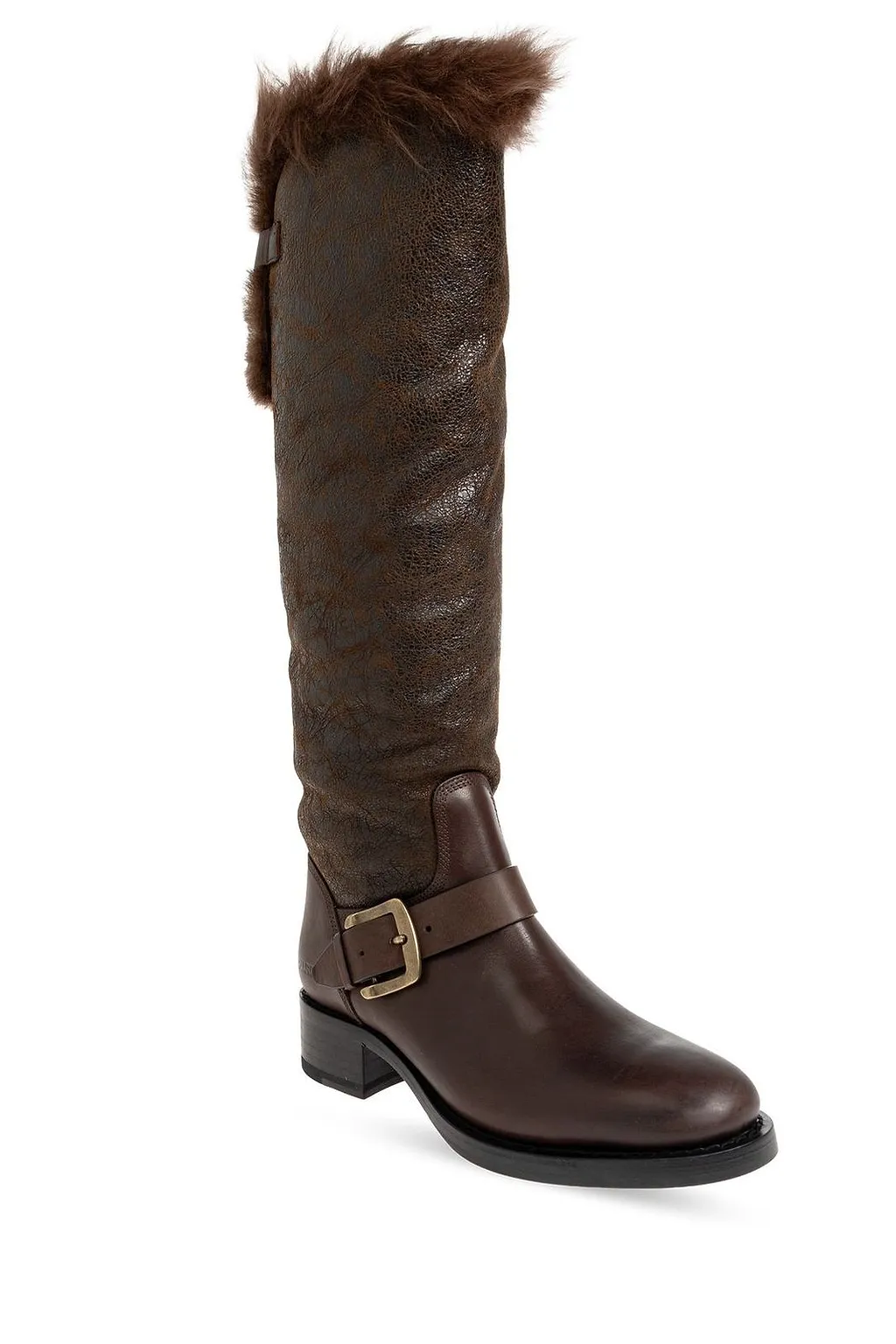 Dsquared2 Shearling Trim Heeled Boots
