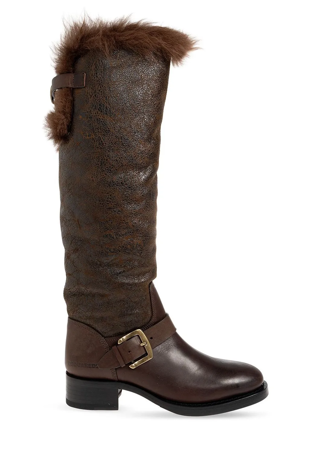 Dsquared2 Shearling Trim Heeled Boots