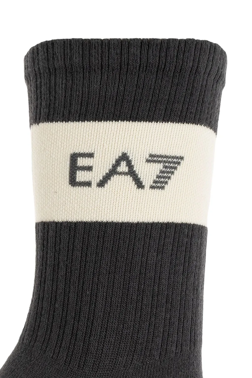 Ea7 Emporio Armani Two Pack Logo Intarsia Knit Socks