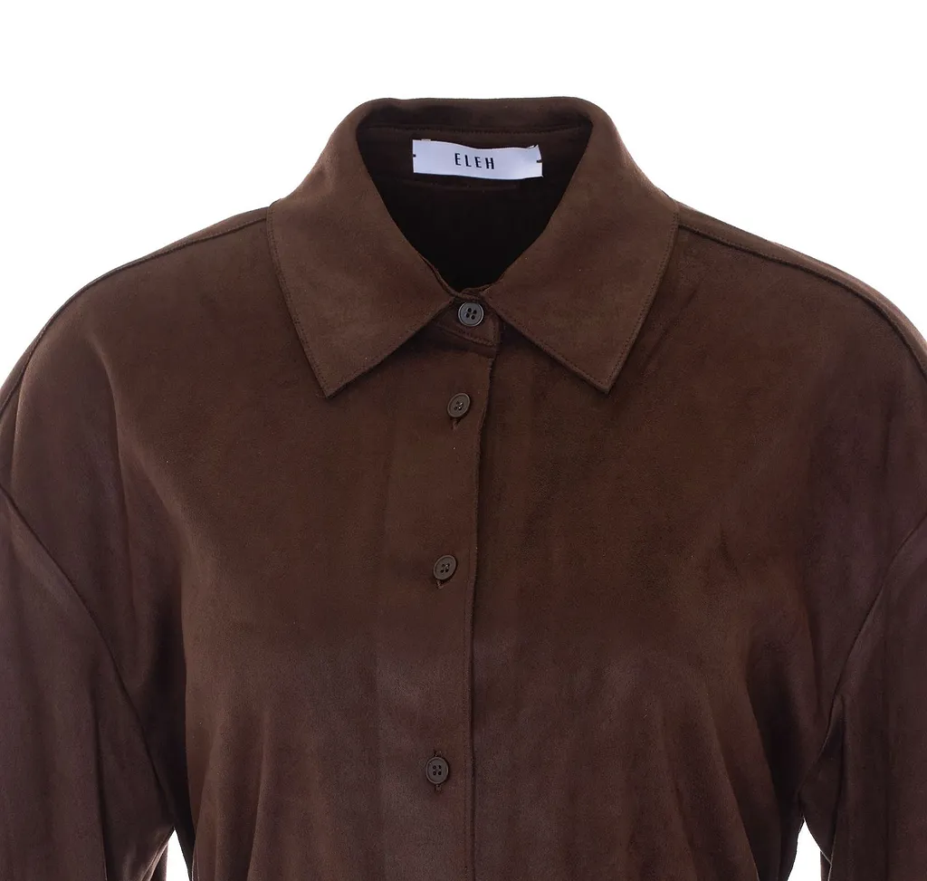 Eleh Belted Suede-Effect Shirt