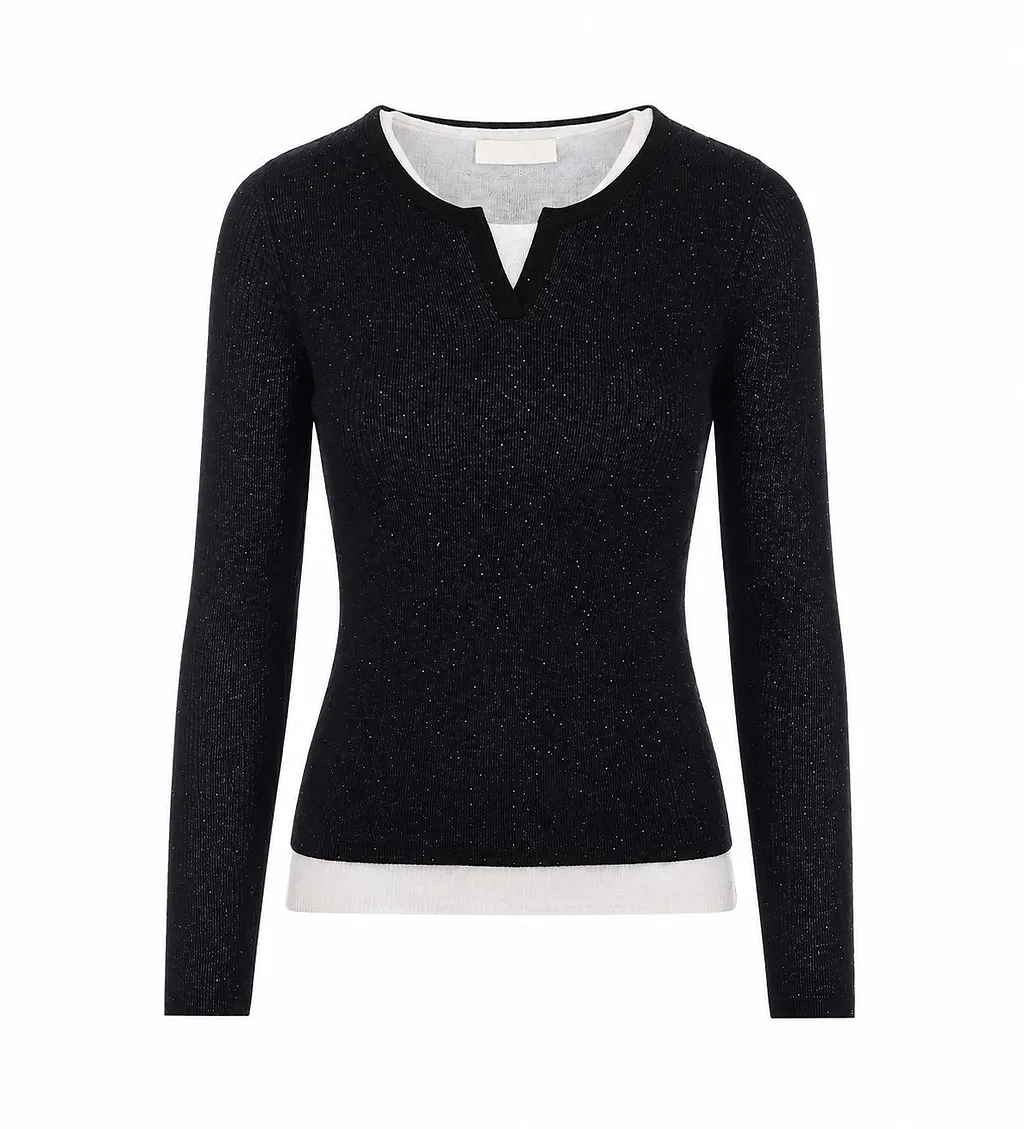 Eleh Contrast Trim Sequined Knitted Top