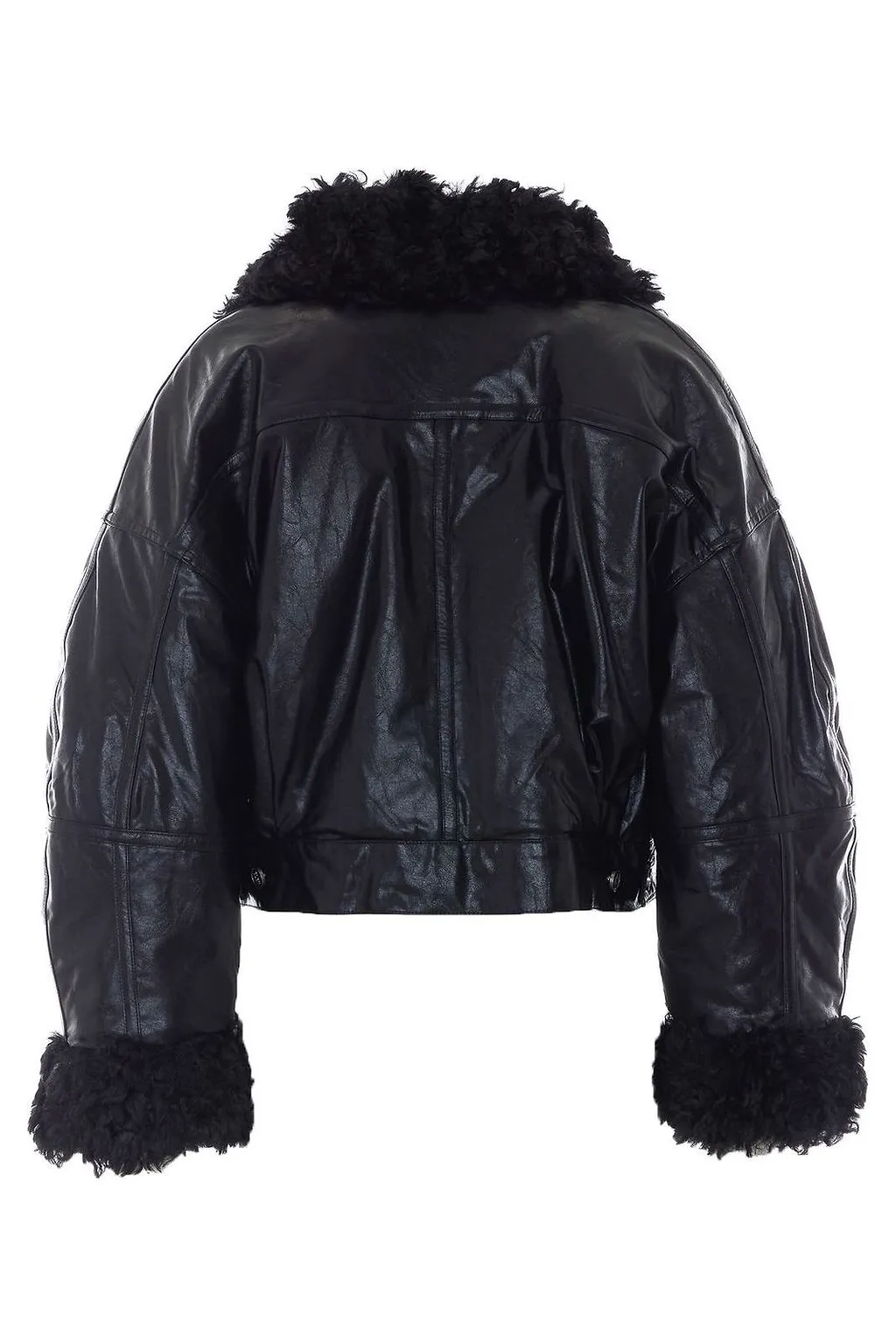 Eleh Cropped Faux Fur Trim Jacket