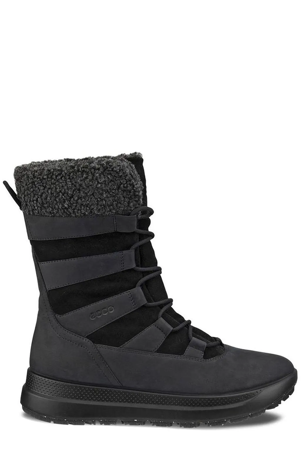 Ecco Solice Faux Shearling Lace-Up Boots