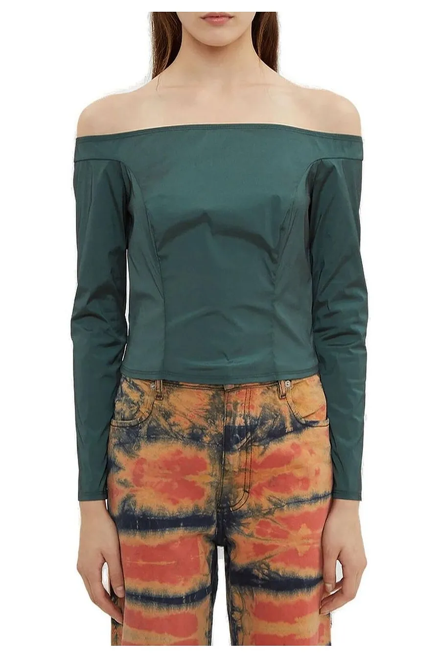 Eckhaus Latta Off Shoulder Corset Blouse