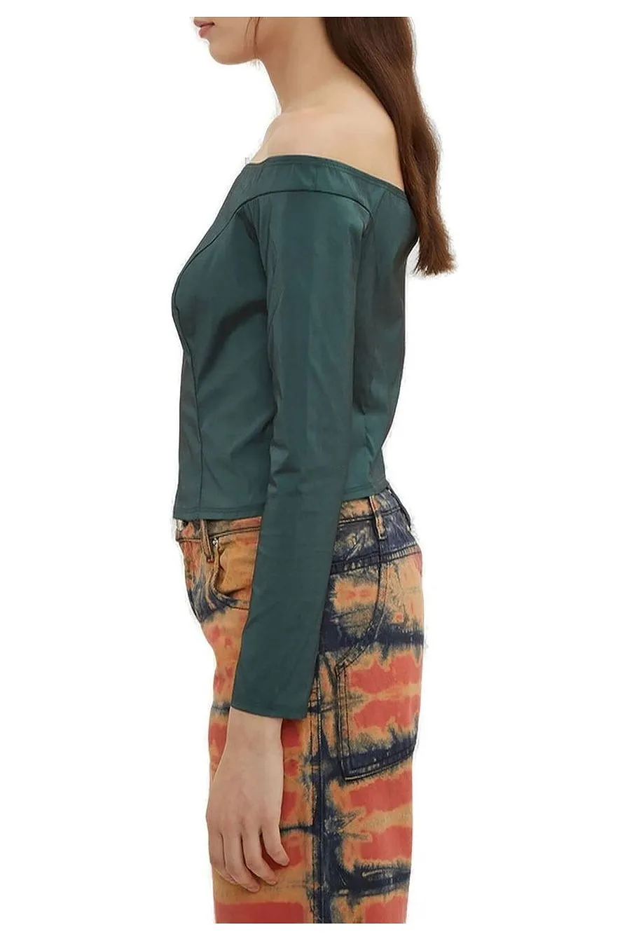 Eckhaus Latta Off Shoulder Corset Blouse