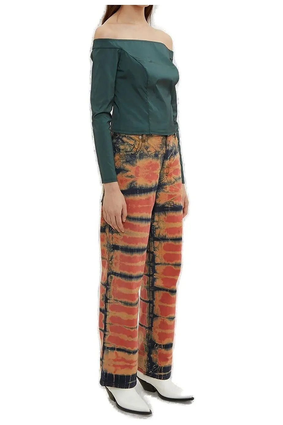 Eckhaus Latta Off Shoulder Corset Blouse
