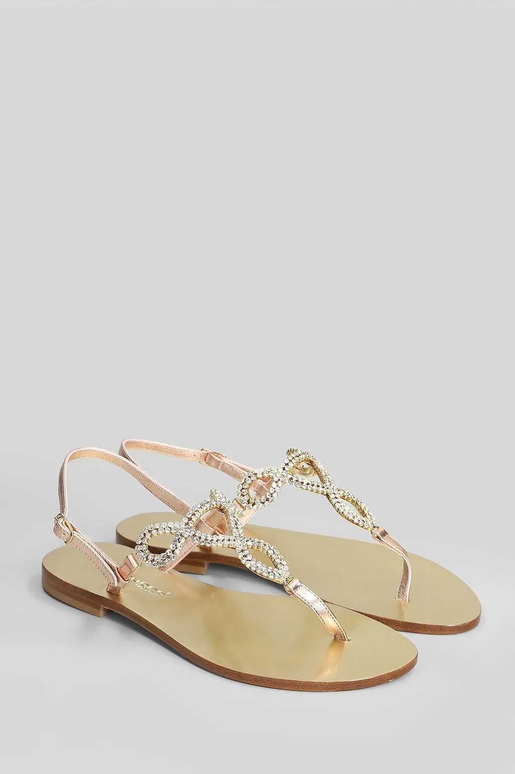 Eddicuomo Embellished T-Strap Buckled Sandals