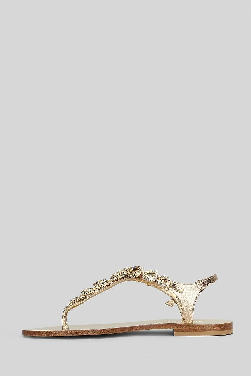 Eddicuomo Embellished T-Strap Buckled Sandals