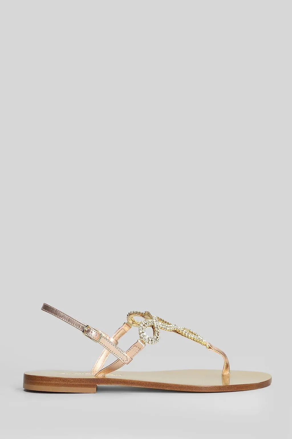 Eddicuomo Embellished T-Strap Buckled Sandals
