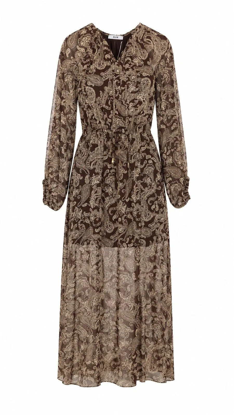 Paisley Drawstring Maxi Dress
