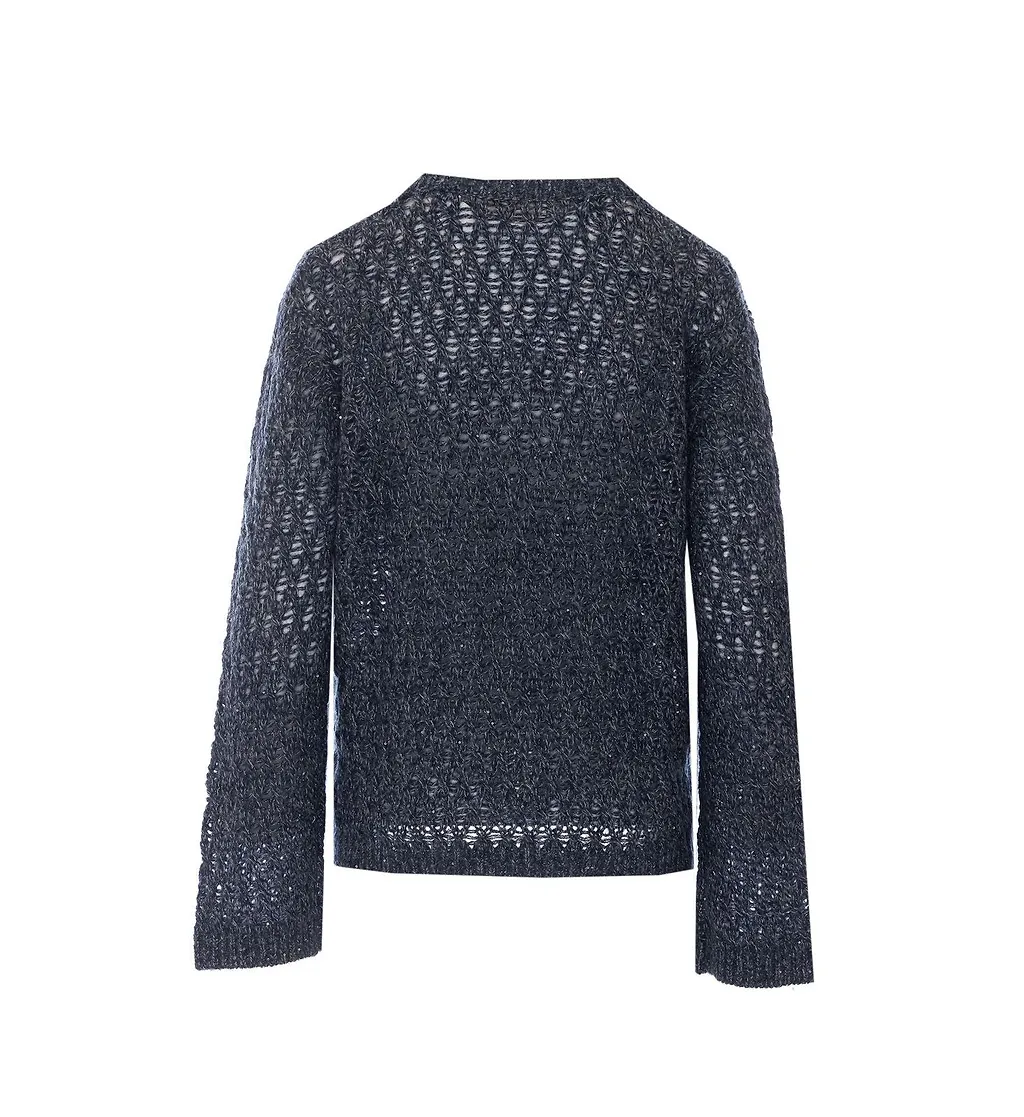 Eleh Open-Knit Sequined Knitted Sweater