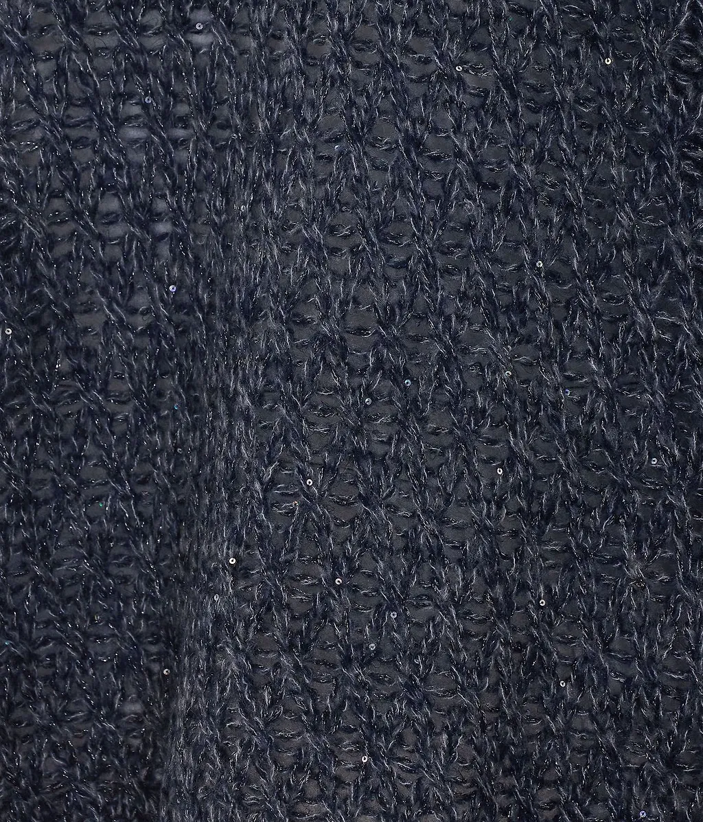 Eleh Open-Knit Sequined Knitted Sweater