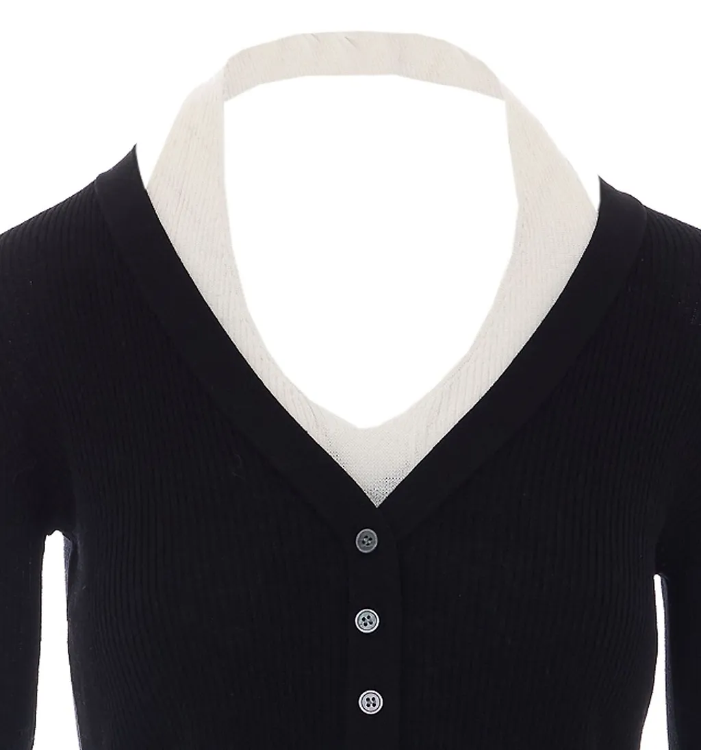 Ribbed Button-Front Cardigan