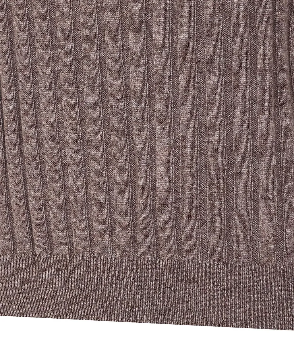 Ribbed Button-Neck Knitted Sweater