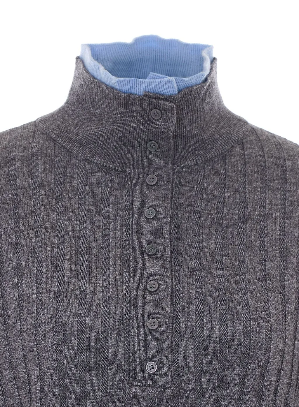 Ribbed High Neck Knitted Sweater