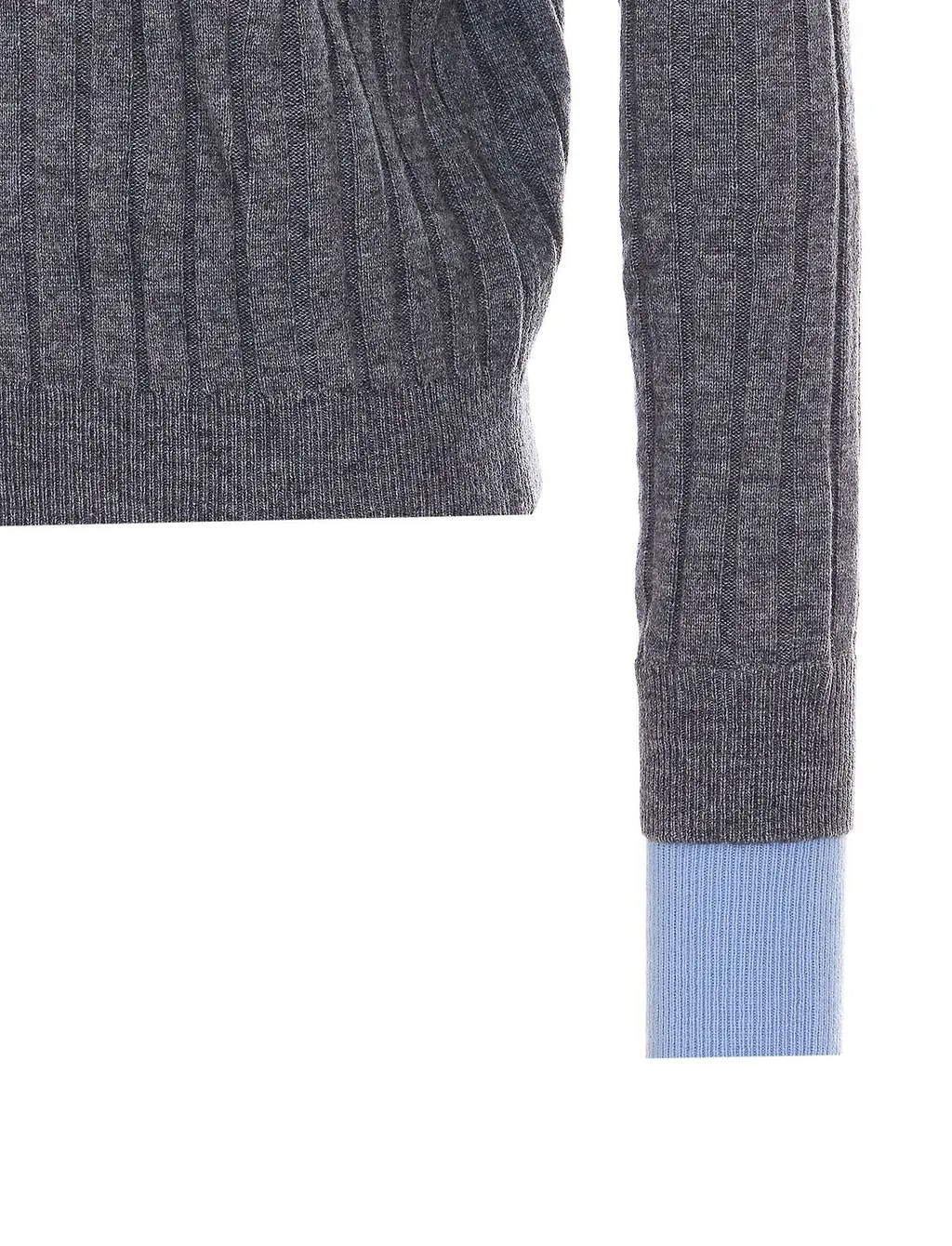 Ribbed High Neck Knitted Sweater