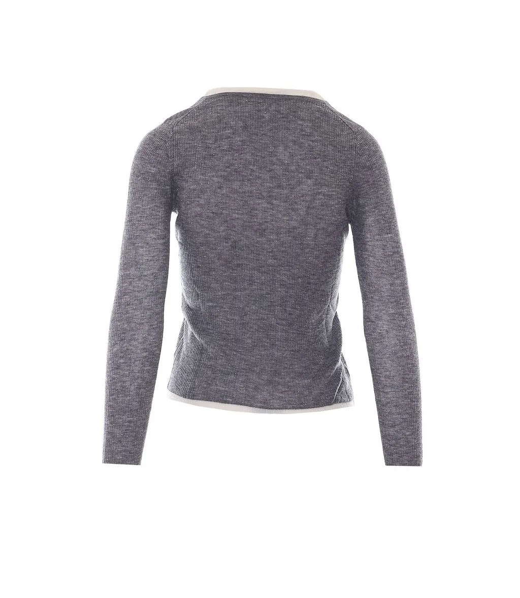 Eleh Sequin Trim Long-Sleeve Knitted Top