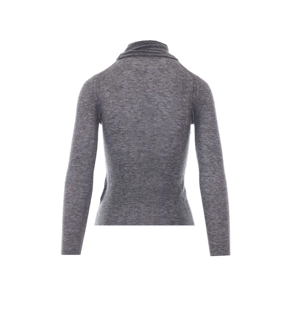 Ribbed Turtleneck Knitted Sweater