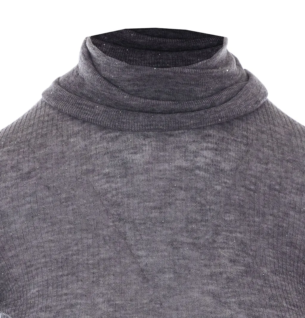 Ribbed Turtleneck Knitted Sweater