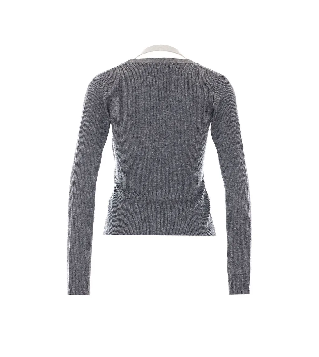 Ribbed V-Neck Cardigan