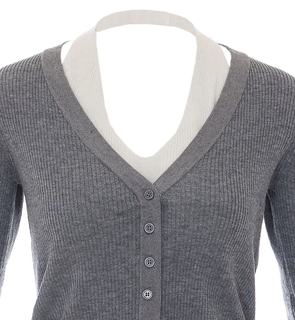 Ribbed V-Neck Cardigan