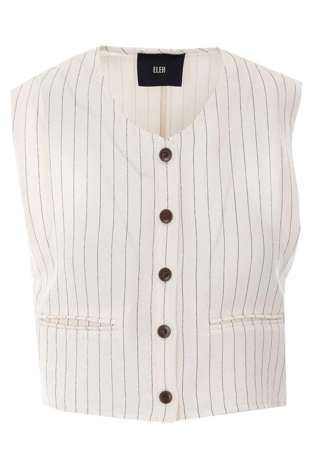 Eleh Striped V-Neck Waistcoat