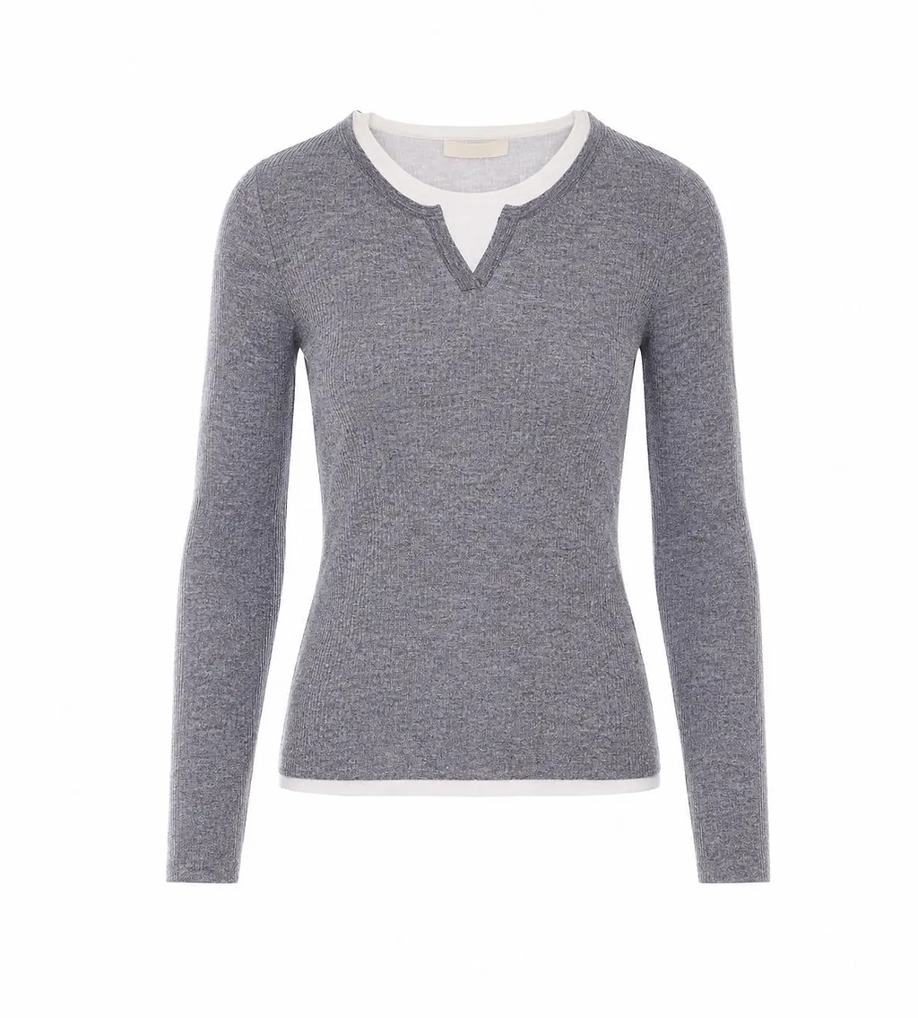 Eleh Sequin Trim Long-Sleeve Knitted Top