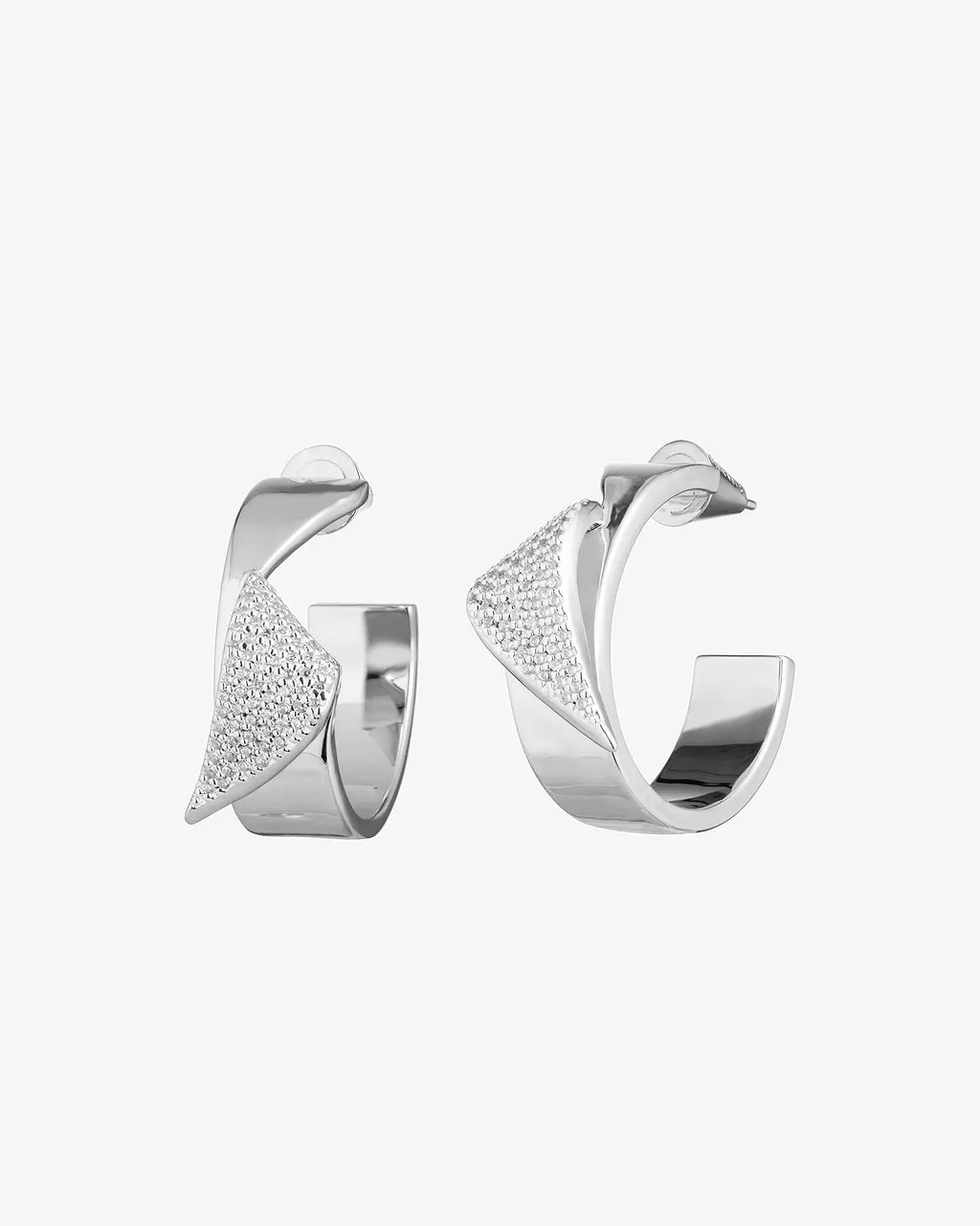 Eddie Borgo Pavé Folded Hoop Earrings