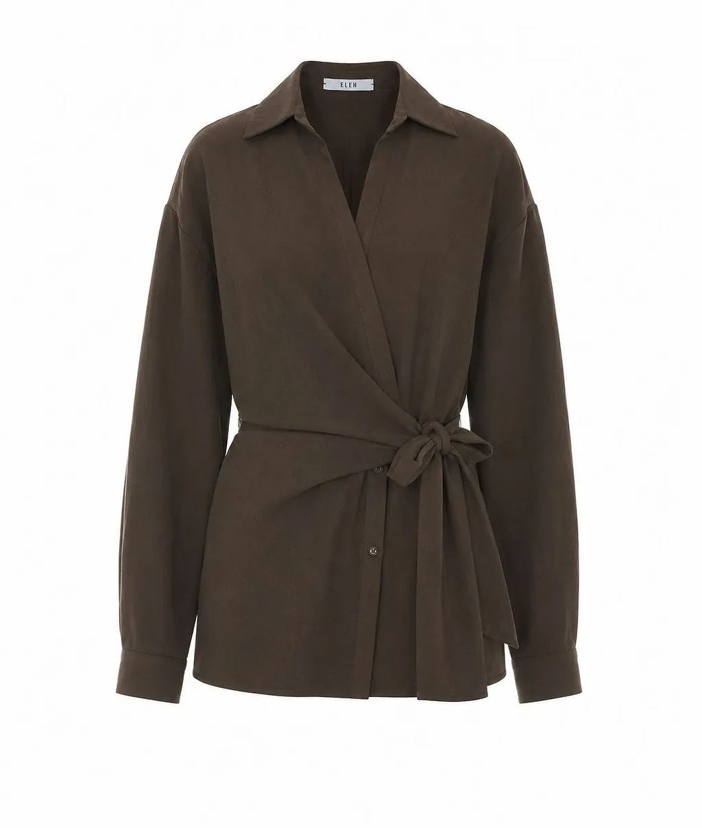 Eleh Wrap Tie-Waist Shirt