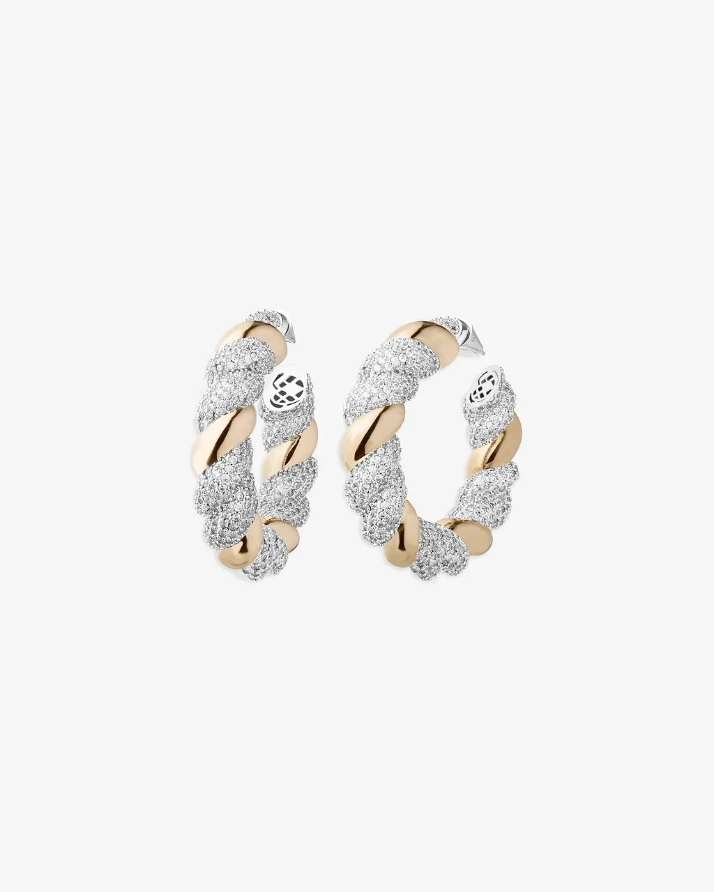 Eddie Borgo Pavé Torsade Hoop Earrings