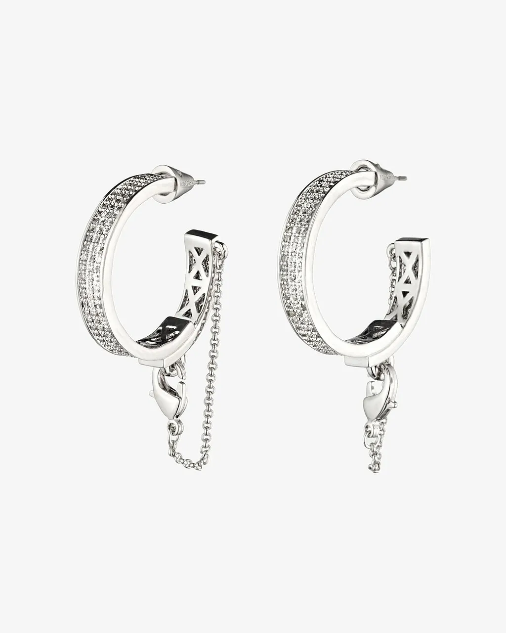 Eddie Borgo Pavé Safety Chain Hoop Earrings