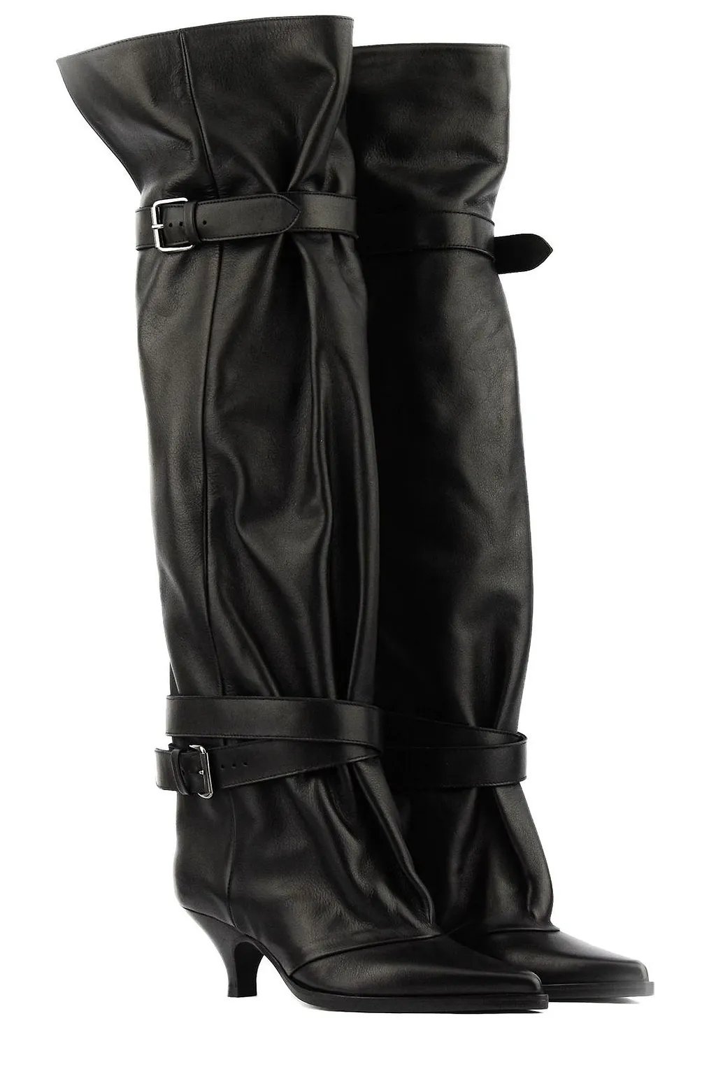 Elena Iachi Buckled Pointed Toe Boots
