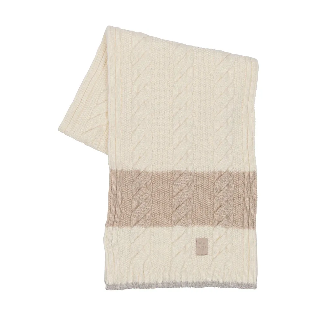 Eleventy Kids Logo Detailed Cable Knit Scarf