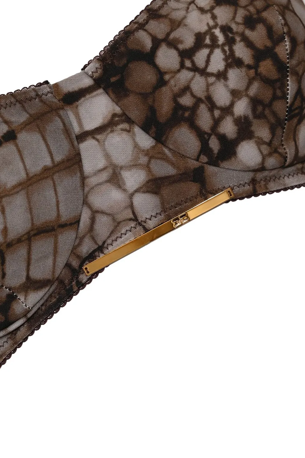 Elisabetta Franchi Alligator Printed Tulle Bra