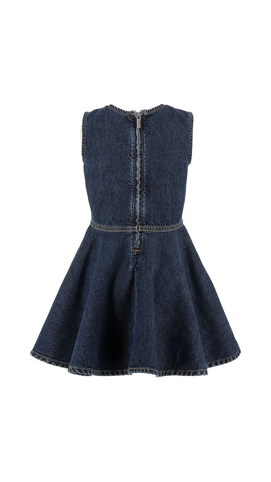 Elisabetta Franchi La Mia Bambina Sleeveless Denim Dress