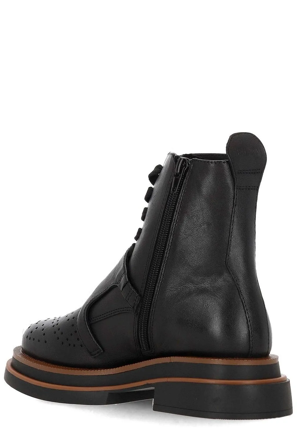Elvio Zanon Perforated Buckle Boots