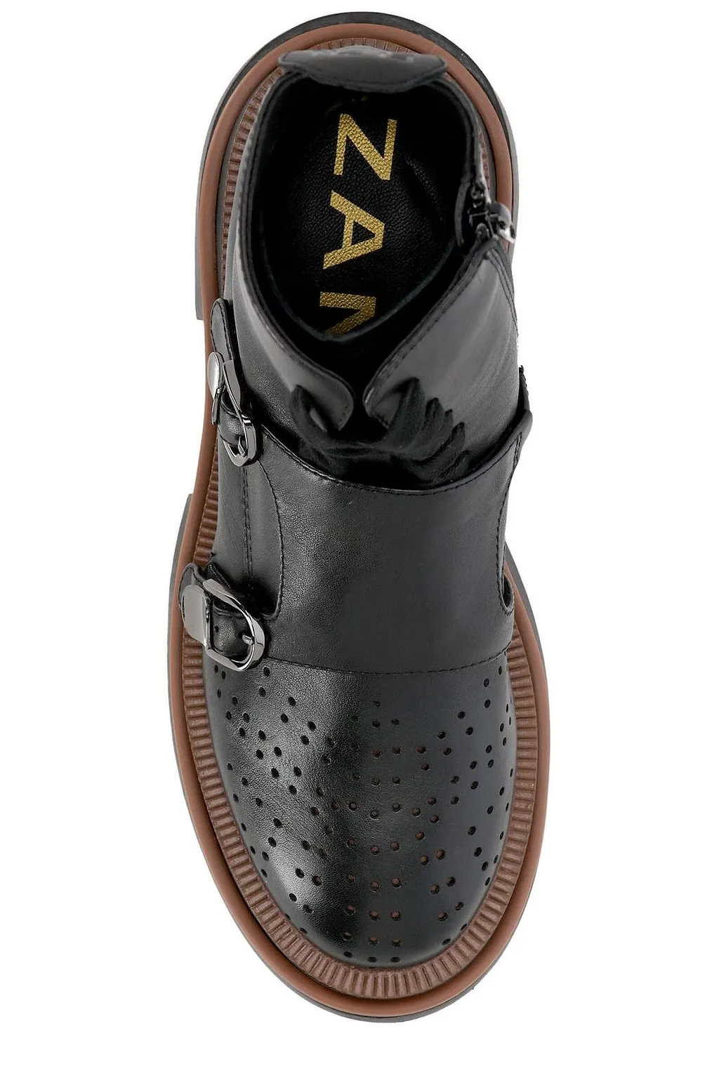 Elvio Zanon Perforated Buckle Boots