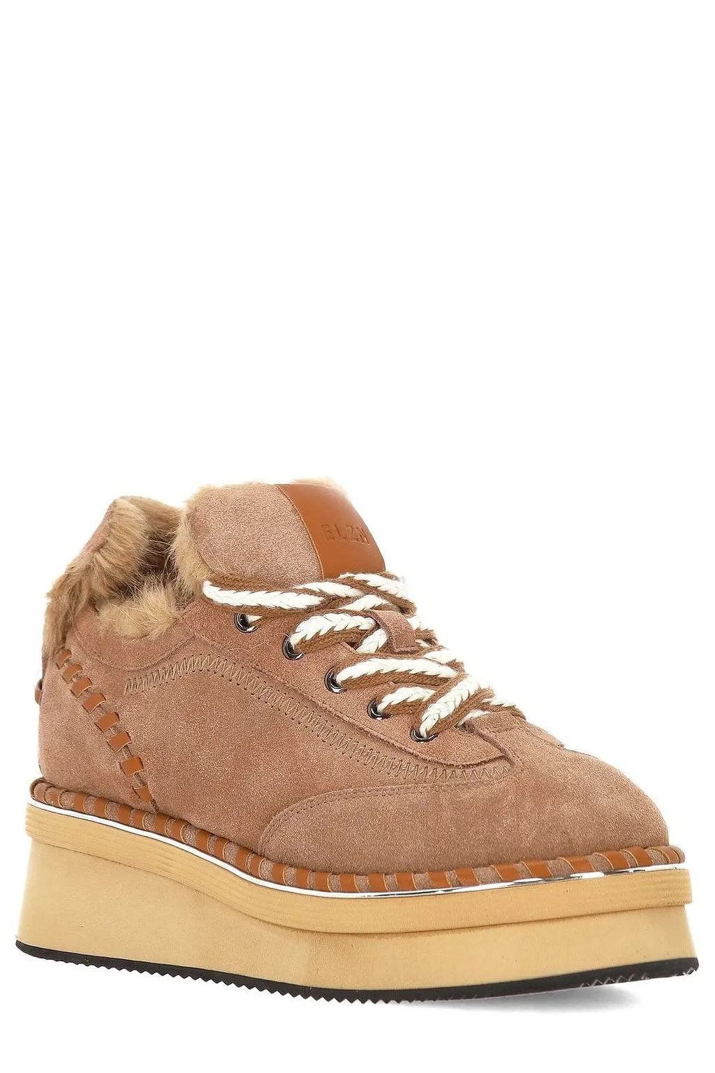 Elvio Zanon Shearling Platform Flat Shoes