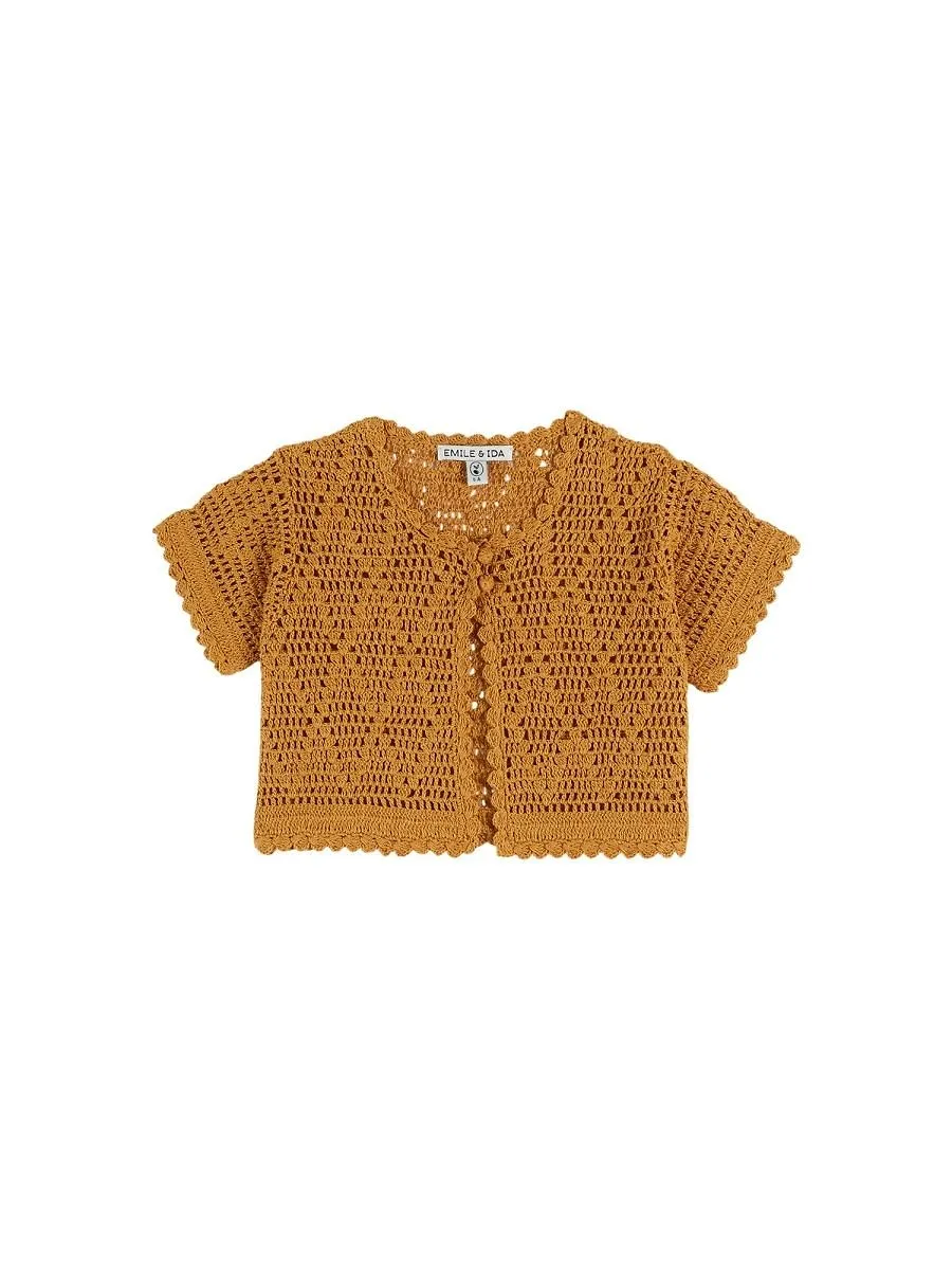 Emile Et Ida Crochet Short-Sleeve Cardigan